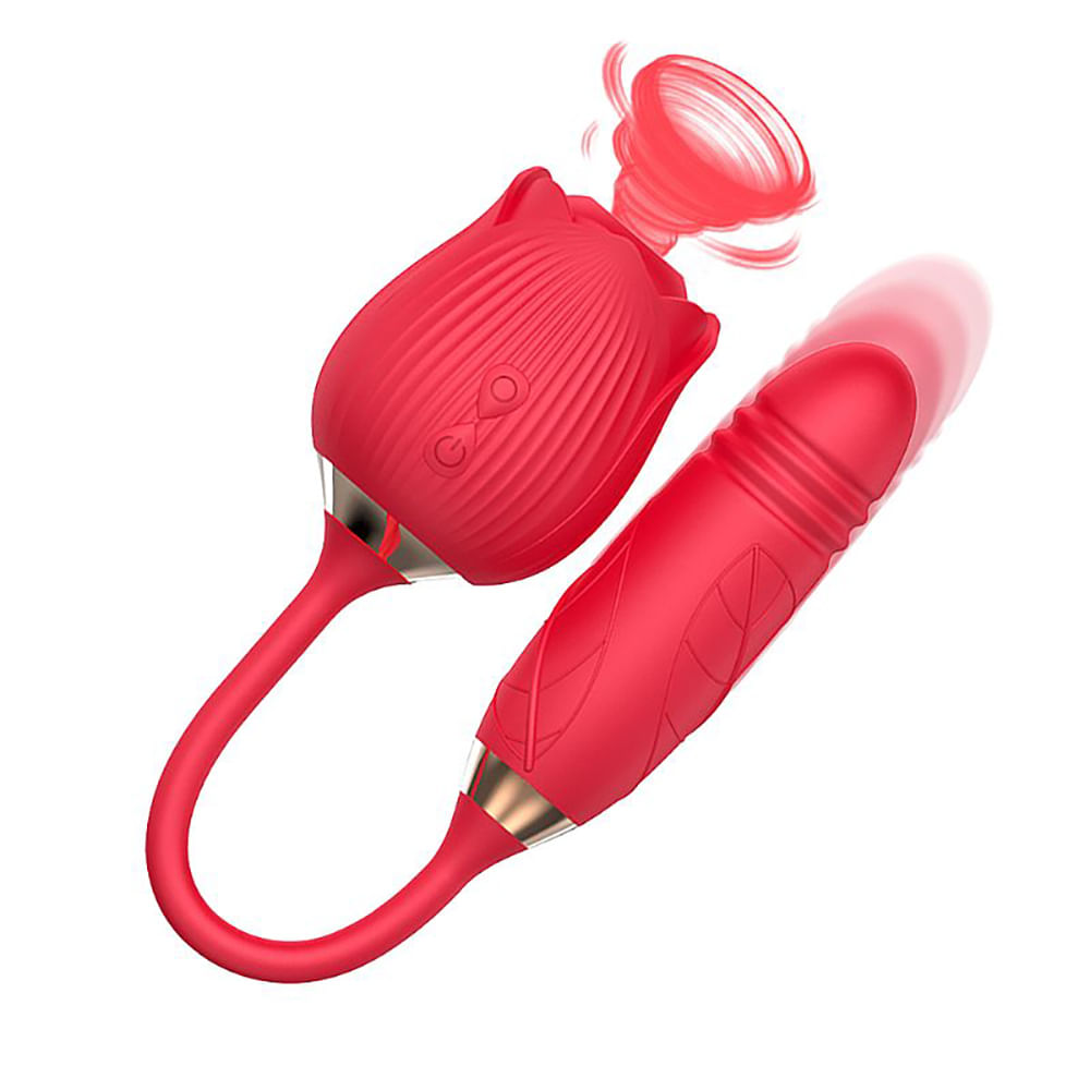 Flower Vibrador de Ponto G e Clitóris com Vai e Vem e 7 Modos de Vibração Sexy Import