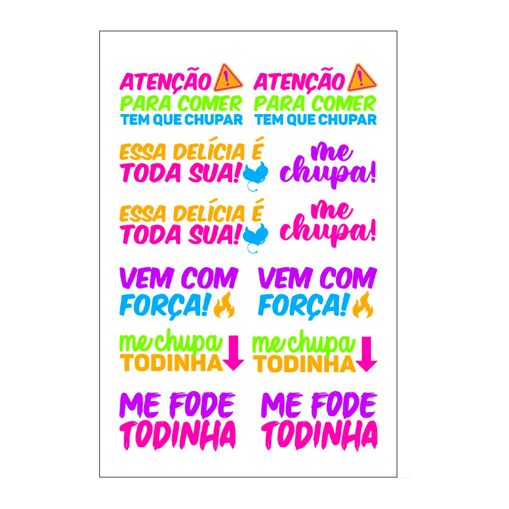 Sexy Tatoo Cartela de Tatuagens Temporárias Neon 15 x 10 cm Sedux Sexy Tatoo Cartela de Tatuagens Temporárias Neon 15 x 10 cm Sedux
