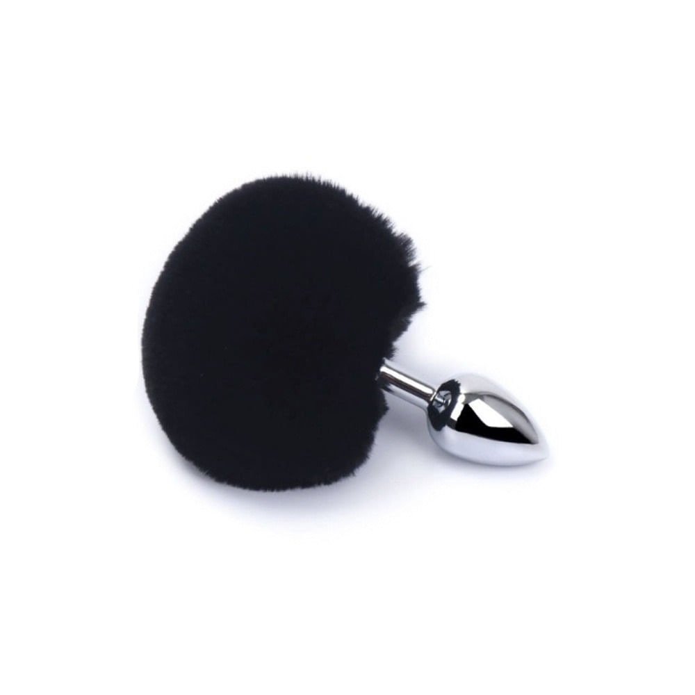 Plug Anal em Metal 7cm com Pompom Colorido Miss Collection