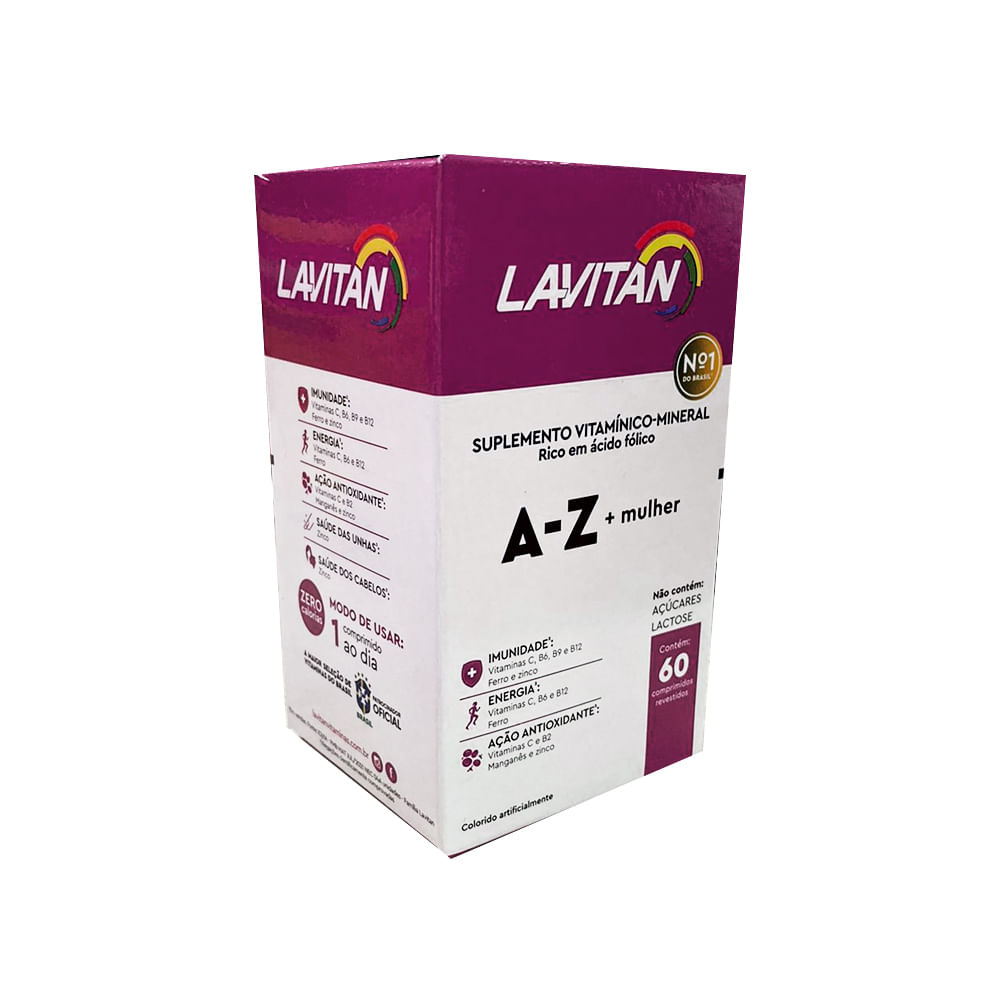 Lavitan Vitaminas A-Z Mulher Suplemento Vitamínico Mineral com 60 Comprimidos Cimed