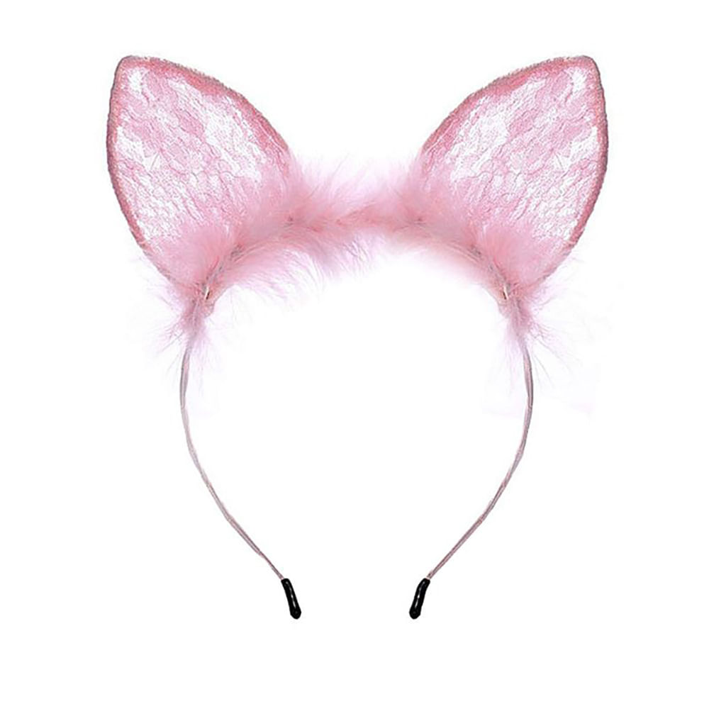 Kit Rabo de Raposa, Tiara de Orelhas, Grampos para os Seios e Gargantilha com Máscara Sexy Import