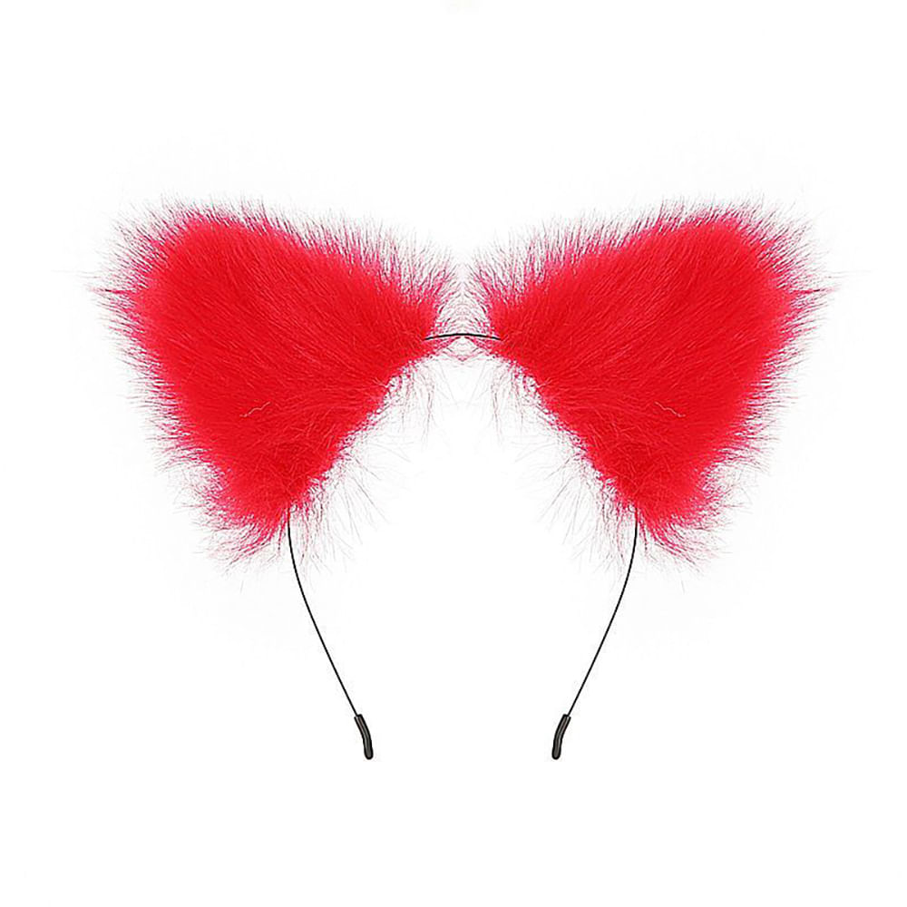 Kit Rabo de Coelho, Tiara de Orelhas, Grampos para os Seios e Gargantilha Sexy Import