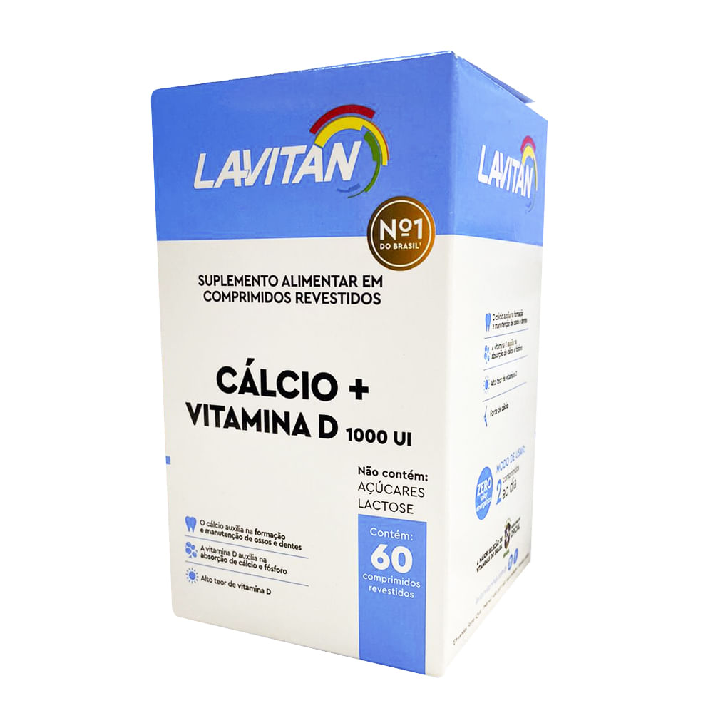 Lavitan Cálcio + Vitamina D com 60 Comprimidos Revestidos CIMED
