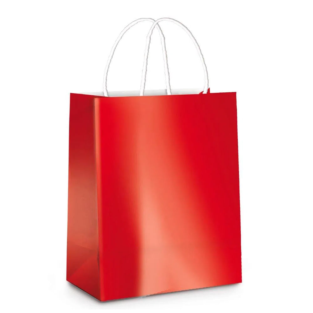Sacola de Presente Lisa em Papel Metalizado Brilhoso Cromus Sacola de Presente Lisa em Papel Metalizado Brilhoso Cromus