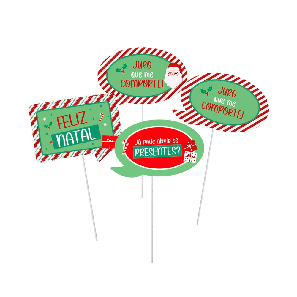 Kit Plaquinhas Divertidas Candy Cane com 8 Itens Coleção Nicolau Cromus Kit Plaquinhas Divertidas Candy Cane com 8 Itens Coleção Nicolau Cromus
