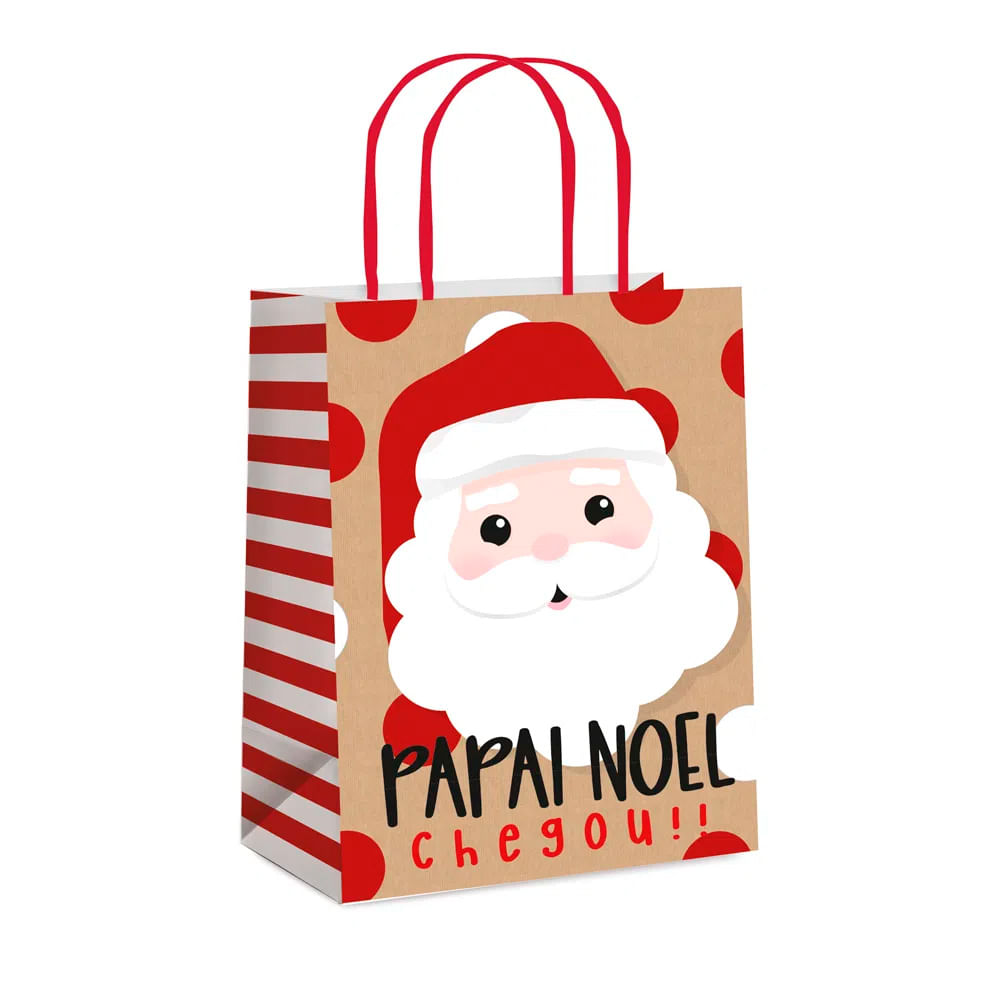 Sacola de Papel para Presente de Natal Coleção Noelito Cromus - 8342 Sacola P Papai Noel - Tamanho: P Sacola de Papel para Presente de Natal Coleção Noelito Cromus - 8342 Sacola P Papai Noel - Tamanho: P