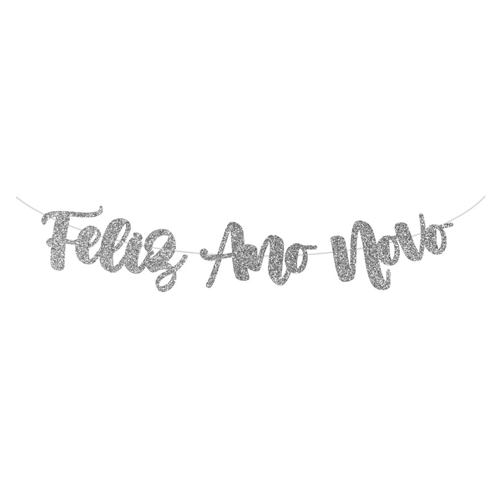 Faixa Decorativa EVA com Glitter Feliz Ano Novo Cromus - 2355 Faixa Decorativa Feliz Ano Novo - Cor: Prata Faixa Decorativa EVA com Glitter Feliz Ano Novo Cromus - 2355 Faixa Decorativa Feliz Ano Novo - Cor: Prata