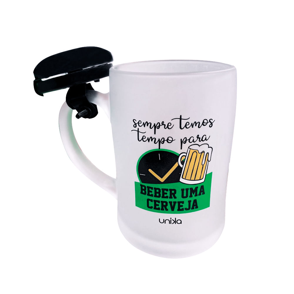 Caneca de Chopp com Campainha Sempre Temos Tempo para Beber uma Cerveja 400ml Unika Caneca de Chopp com Campainha Sempre Temos Tempo para Beber uma Cerveja 400ml Unika