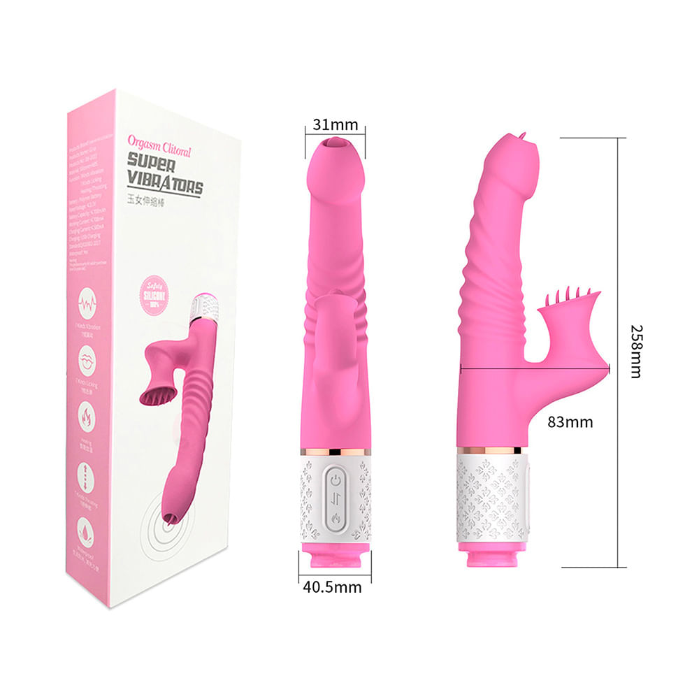 Dibe Super Vibrators Vibrador com 7 Modos de Vibração e Estimulador Clitoriano 23,8 cm Vip Mix