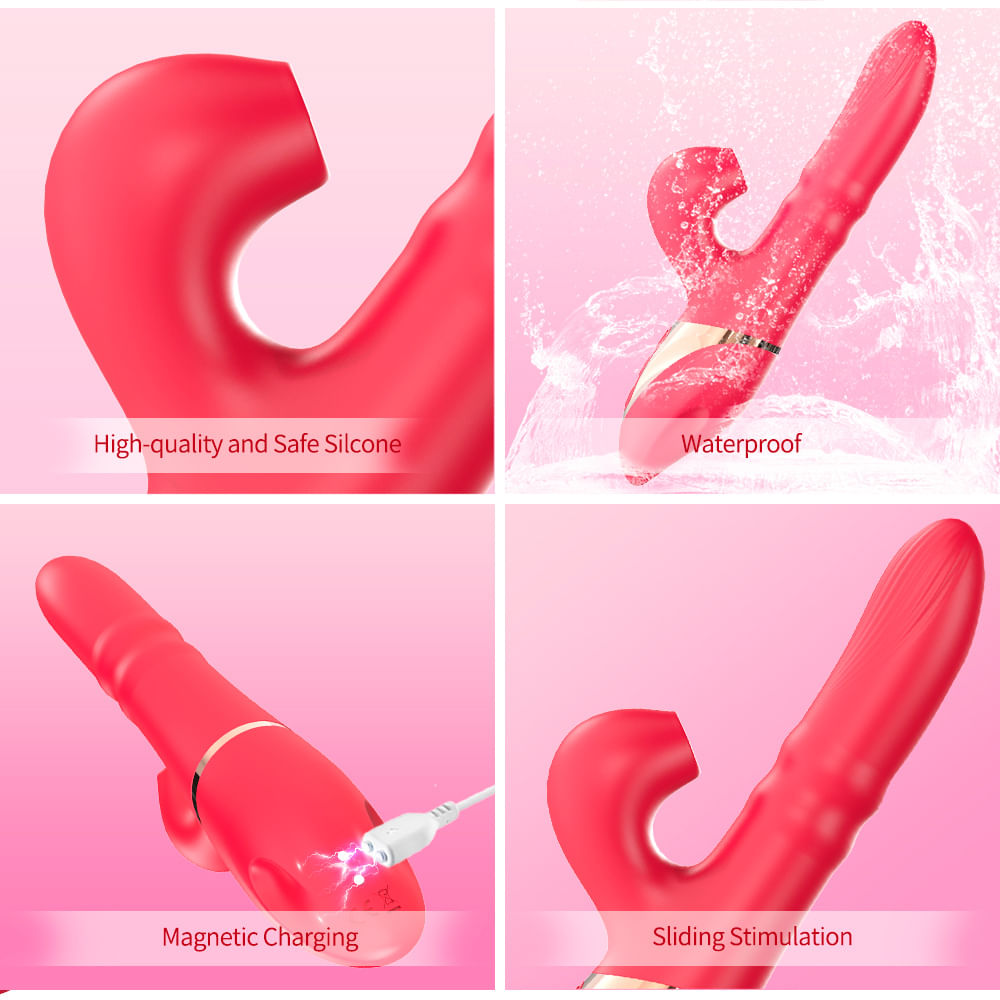 Super Sliding Vibrador Vai e Vem com 3 Modos de Vibração e Sucção Vip Mix