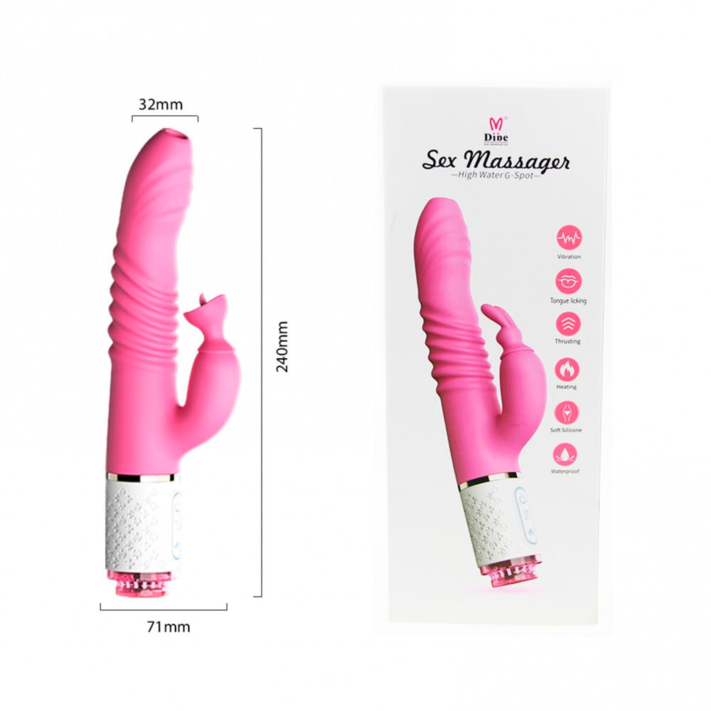Dibe Sex Massager Vibrador Ponto G com 7 Modos de Vibração e 3 Modos de Estimulação Clitoriana Vipmi