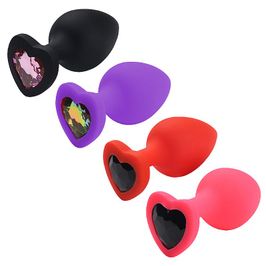 Plug Anal de Coração em Silicone com Pedra Sexy Import