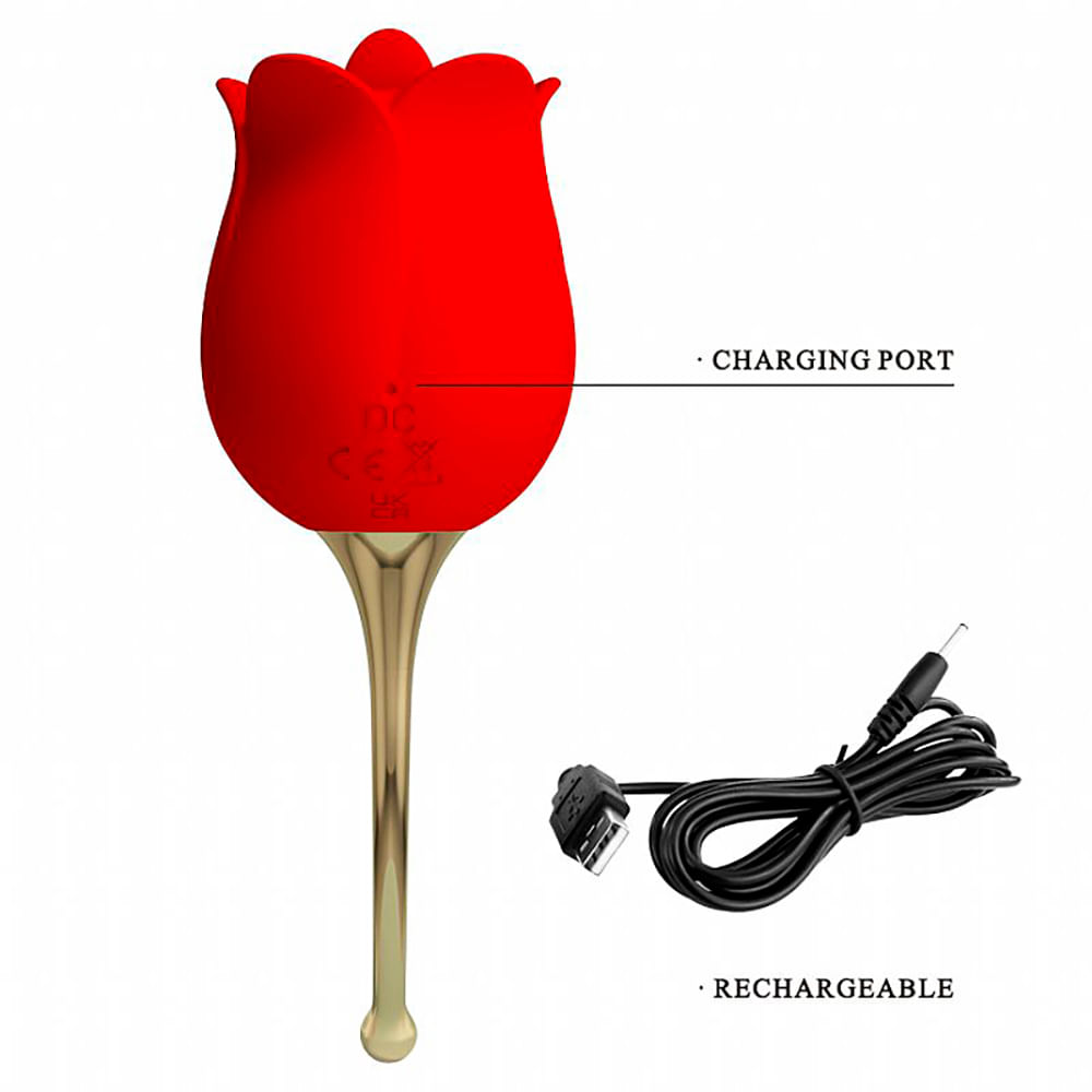 Roser Lover Estimulador de Clitóris em Formato de Rosa com 12 Modos de Vibração Sexy Imp