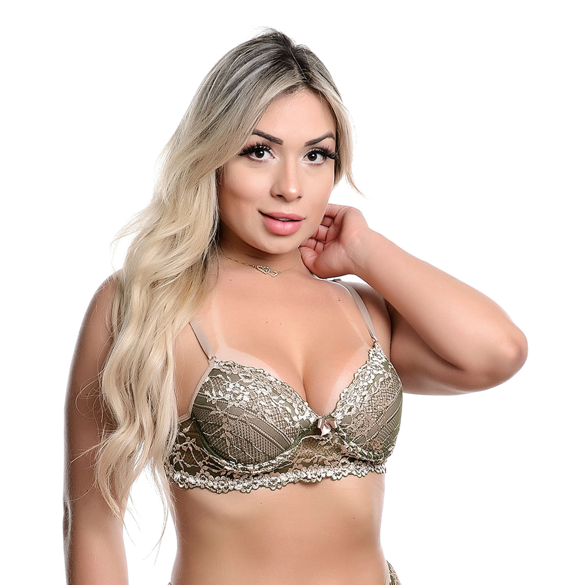 Conjunto Fio Bicolor com Bojo em Renda GB20 Hot Love