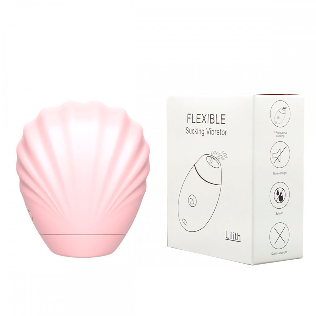 Flexible Sucking Vibrator Sugador de Clitóris Formato Concha 7 Modos de Sucção Vip Mix