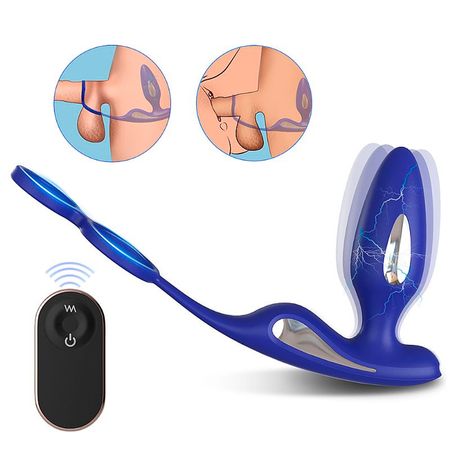S-Hande Plug Anal e Anel Peniano com 9 Modos de Vibração e 3 Modos de Eletro Estimulação Sexy Import