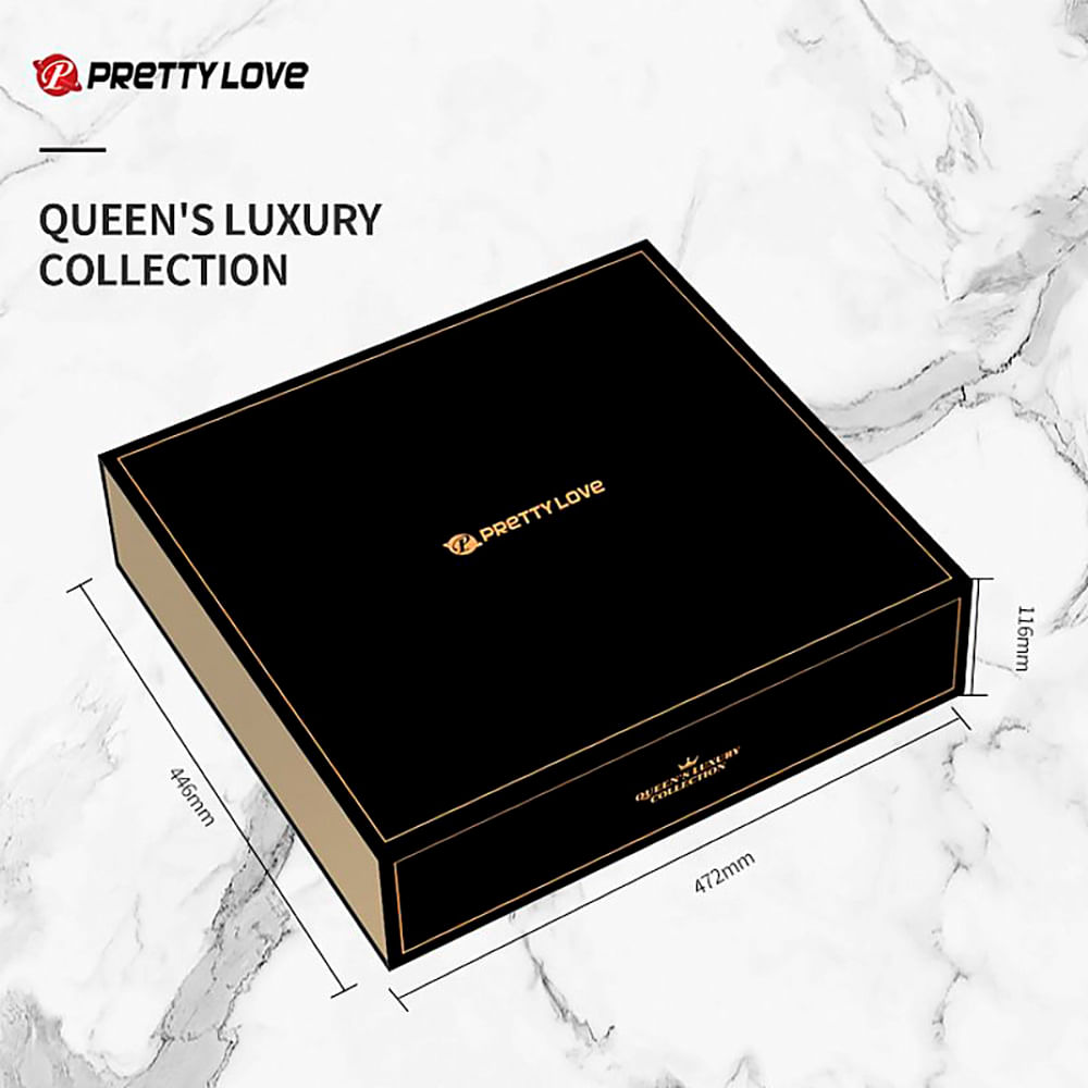 Pretty Love Queens Luxury Kit 12 Itens Vibrador e Estimuladores com Detalhes em Ouro 18k Sexy Import