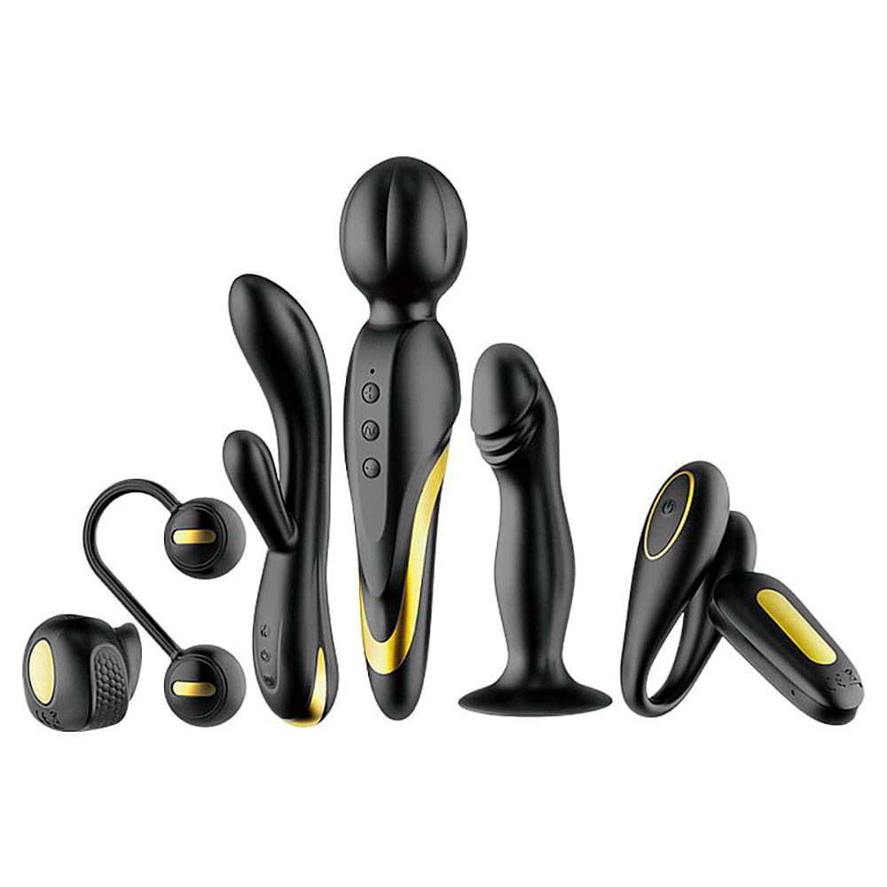 Pretty Love Queens Luxury Kit 6 Itens Vibrador e Estimuladores Detalhes em Ouro 18k Sexy Import