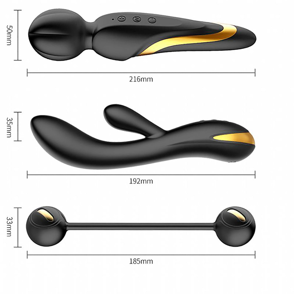 Pretty Love Queens Luxury Kit 6 Itens Vibrador e Estimuladores Detalhes em Ouro 18k Sexy Import