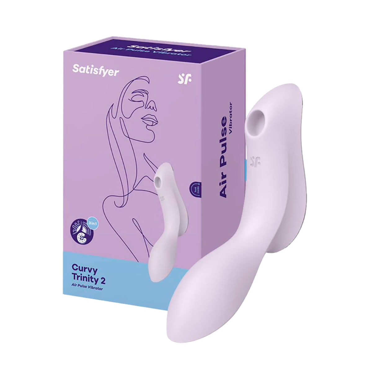 Satisfyer Curvy Trinity 2 Vibrador Ponto G e Clitóris 12 Modos Vibração e 11 Intensidades Pulsação