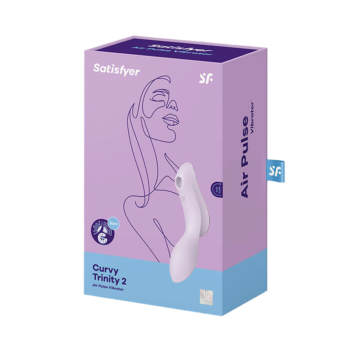 Satisfyer Curvy Trinity 2 Vibrador Ponto G e Clitóris 12 Modos Vibração e 11 Intensidades Pulsação