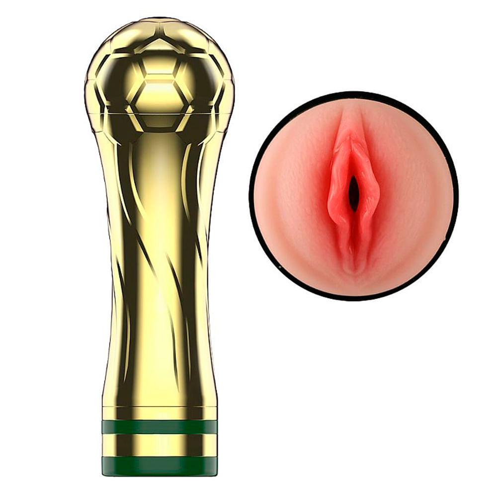 Taça da Copa Masturbador Masculino em Formato de Vagina com Vibração Sexy Import