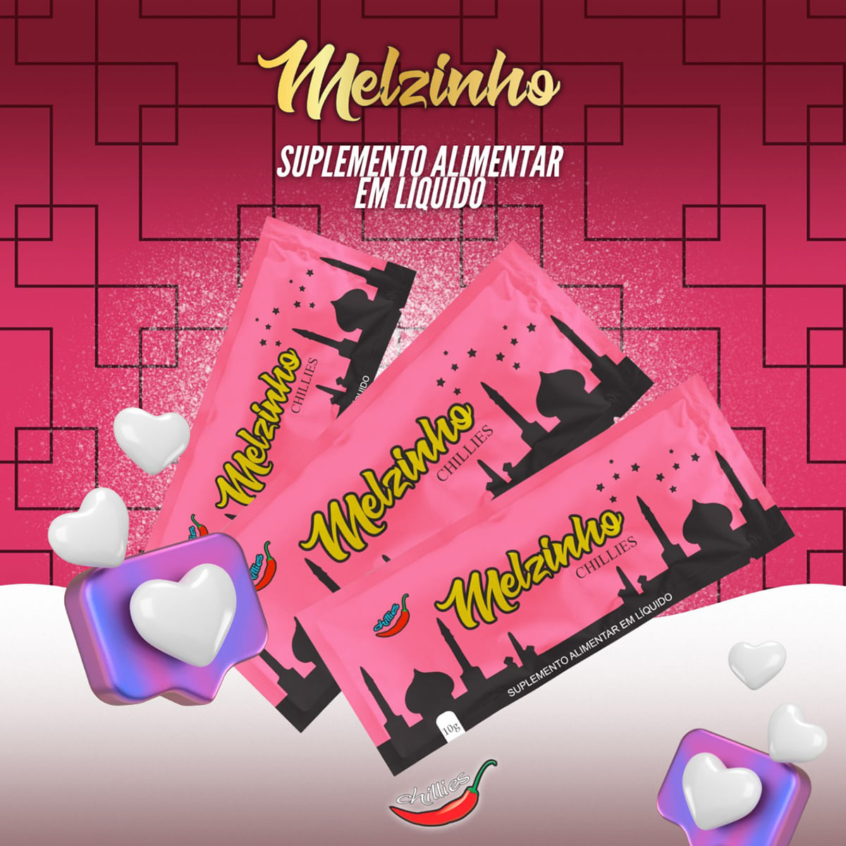 Melzinho do Amor Feminino Estimulante 10g Chillies | Miess