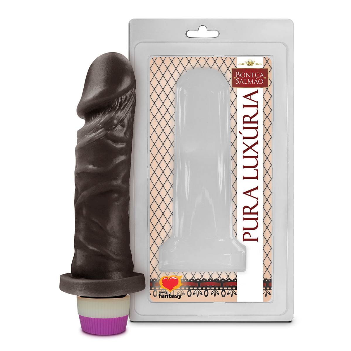 Prótese Realística com Vibro Pura Luxúria Pele 14,3x4 Sexy Fantasy