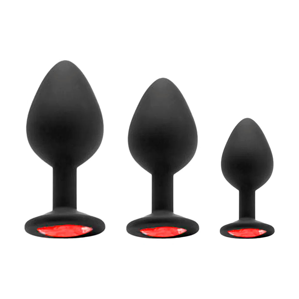 Seamless Butt Starting Kit com 3 Plugs Anal com Pedra 3R Import Seamless Butt Starting Kit com 3 Plugs Anal com Pedra 3R Import