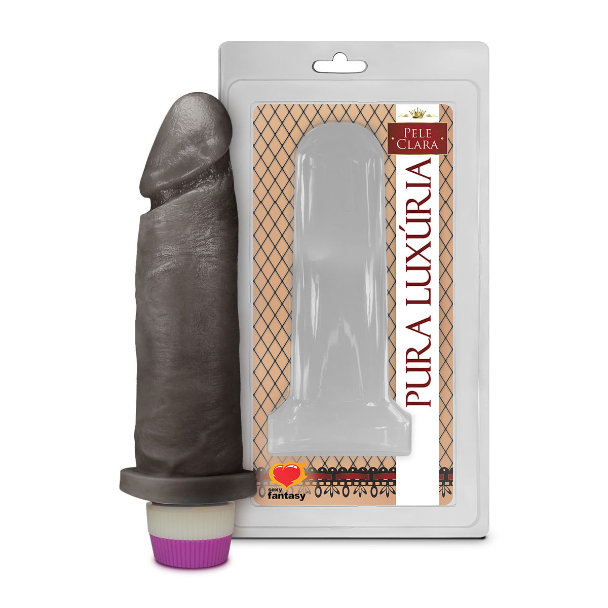 Prótese Realística com Vibro Pura Luxúria Pele 15,3x4,5 Sexy Fantasy