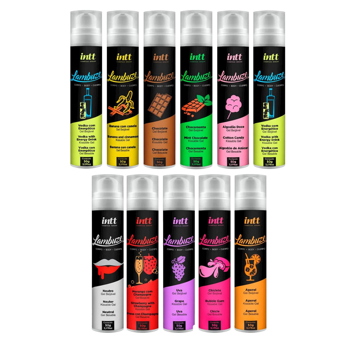 Lambuze Gel Beijável para Massagem 50g Intt