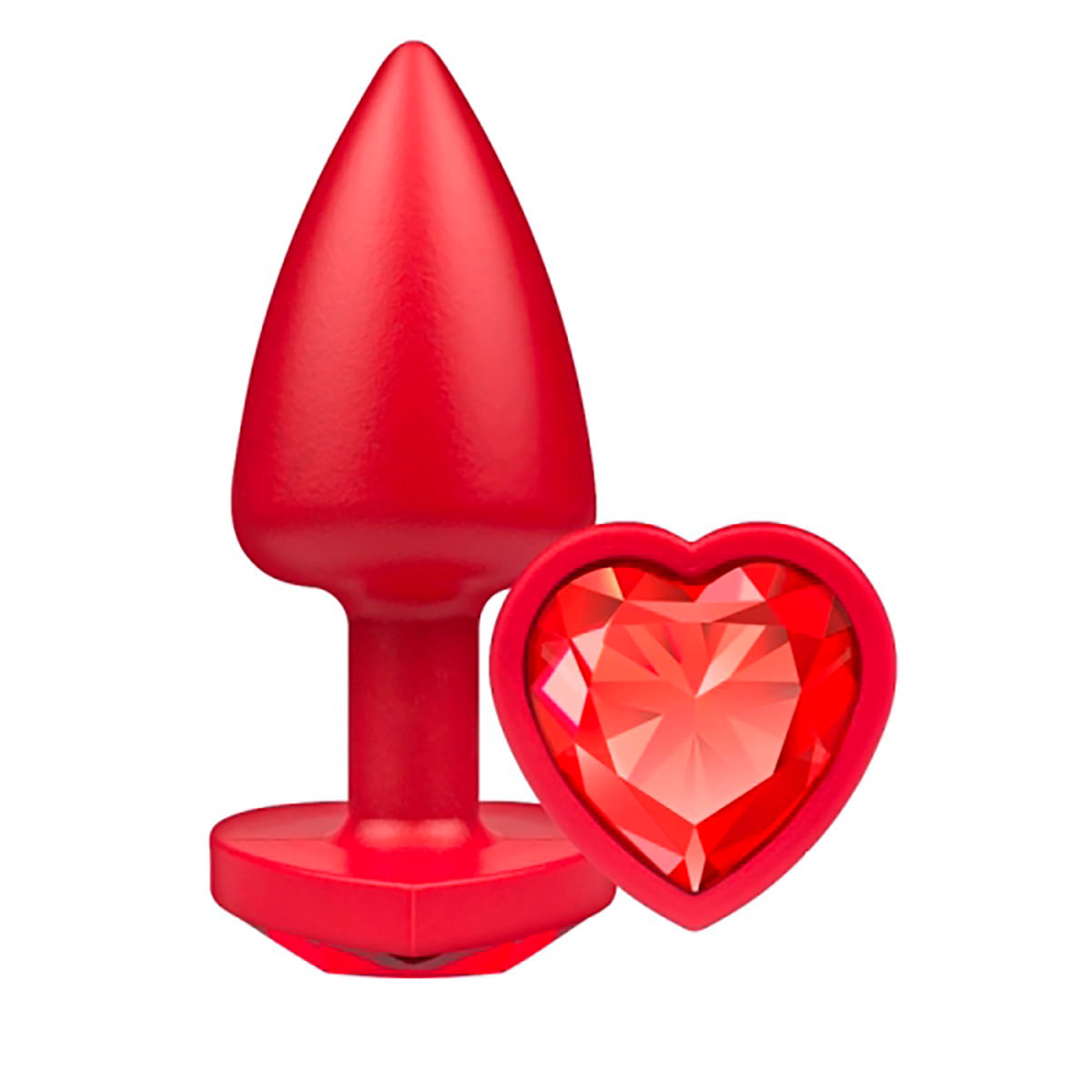 Touch Plug Anal Vermelho com Joia Coração La Pimienta Touch Plug Anal Vermelho com Joia Coração La Pimienta