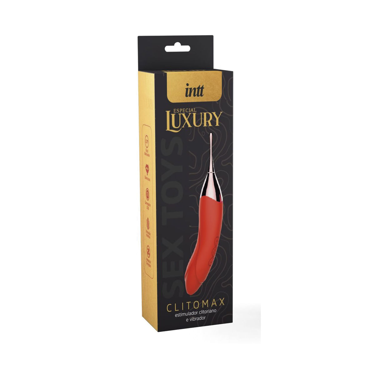Clitomax Vibrador Varinha Mágica com 10 Modos de Vibração Linha Luxury Intt