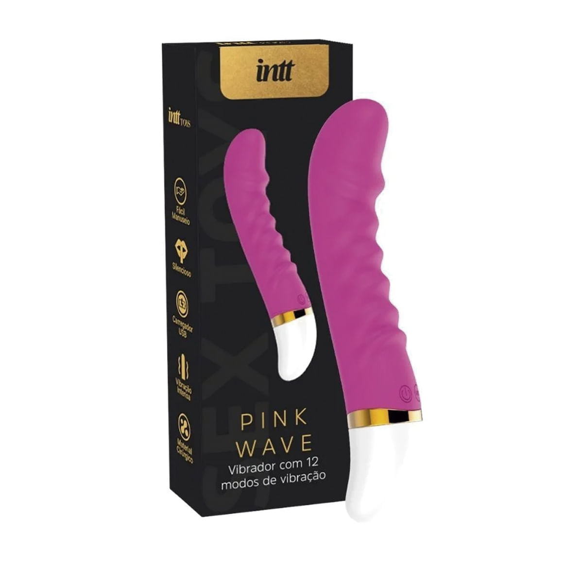 Pink Wave Vibrador Ponto G com 12 Modos de Vibração Intt