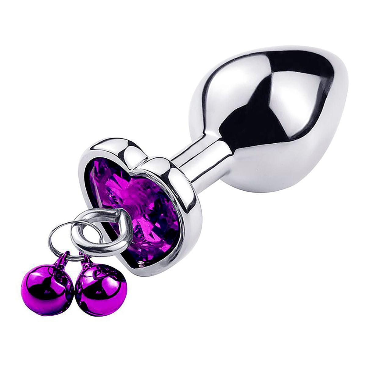 Plug de Coração em Aço com Sino e Corrente Sexy Import