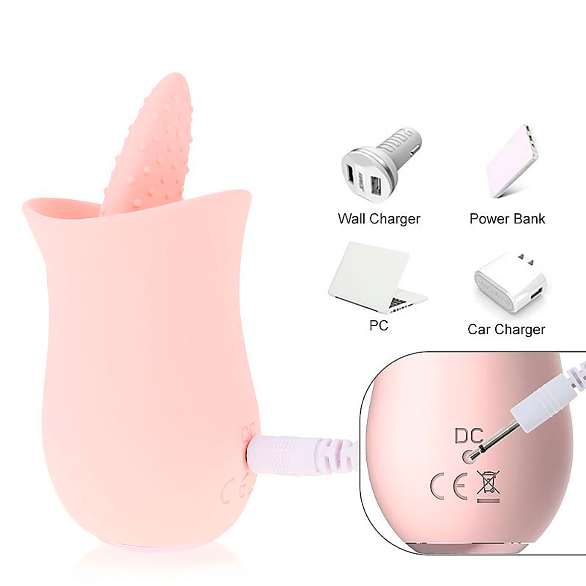 Rosa Estimuladora de Clitóris com Língua e 10 Modos de Estimulação Sexy Import