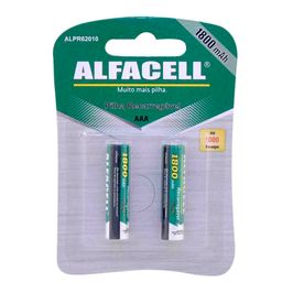 Pilha Recarregável NI-MH 1.2V AAA 1800 MAH Cartela com 2 Unidades Alfacell