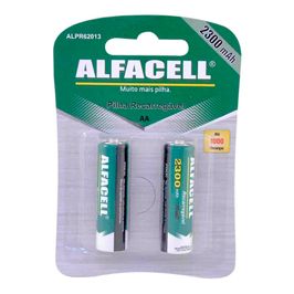 Pilha Recarregável NI-MH 1.2V AA 2300 MAH Cartela com 2 Unidades Alfacell