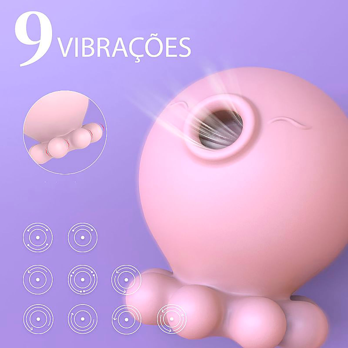 S-Hande Kiss Baby Vibrador de Clitóris com 9 Modos de Pulsação e Vibração Sexy Import