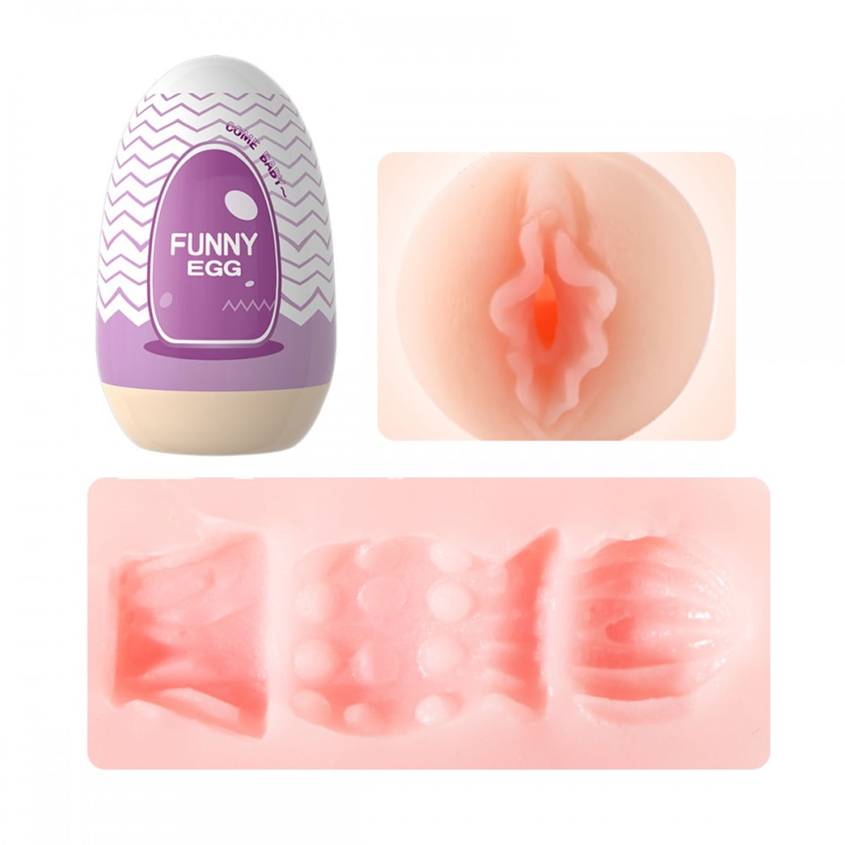 Funny Egg Masturbador Masculino Formato Vagina em Cyberskin Vip Mix