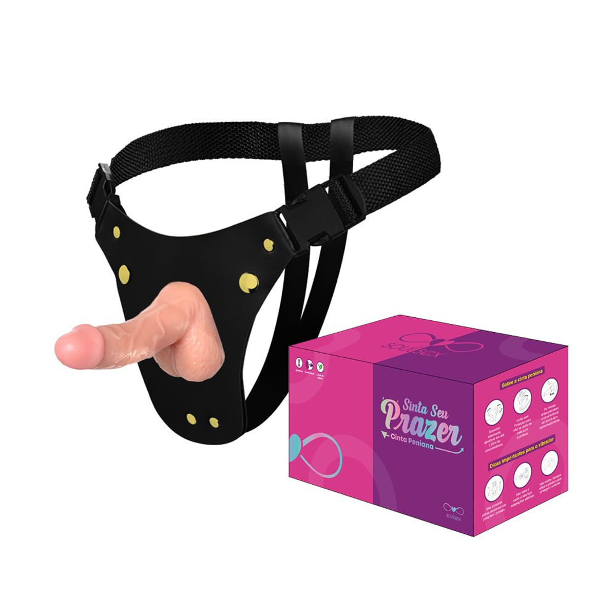 Cinta Peniana com Prótese 15x3,5cm Linha Sinta Seu Prazer SoulSex Cinta Peniana com Prótese 15x3,5cm Linha Sinta Seu Prazer SoulSex