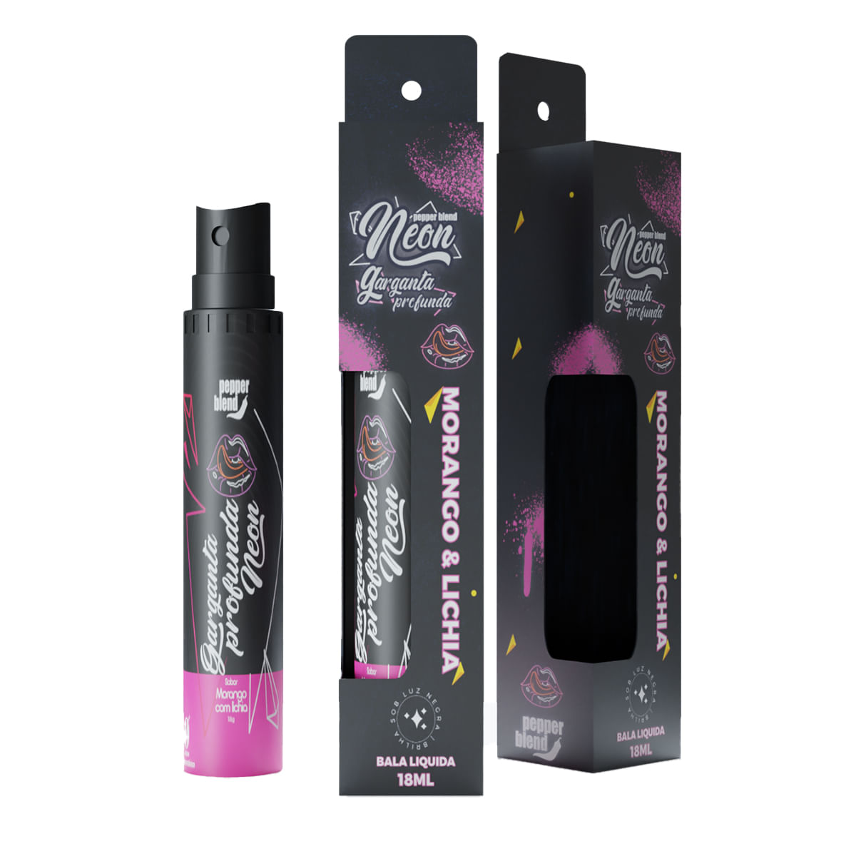 Garganta Profunda Bala Líquida Extra Forte Dessensibilizante em Spray Linha Neon 18ml Pepper Blend