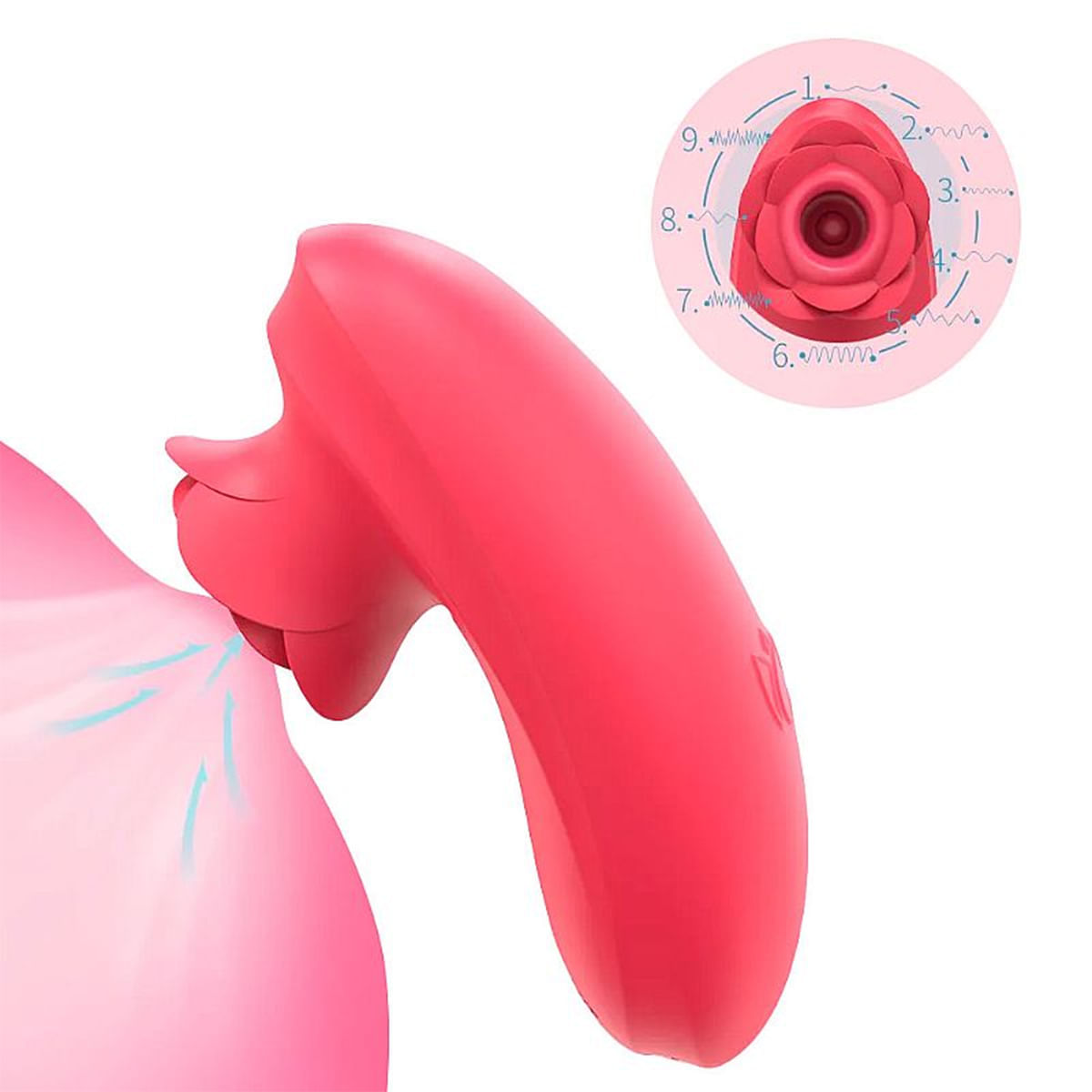 Losa Vibrador de Clitoris em Formato de Rosa com 9 Modos de Pulsação Sexy Import