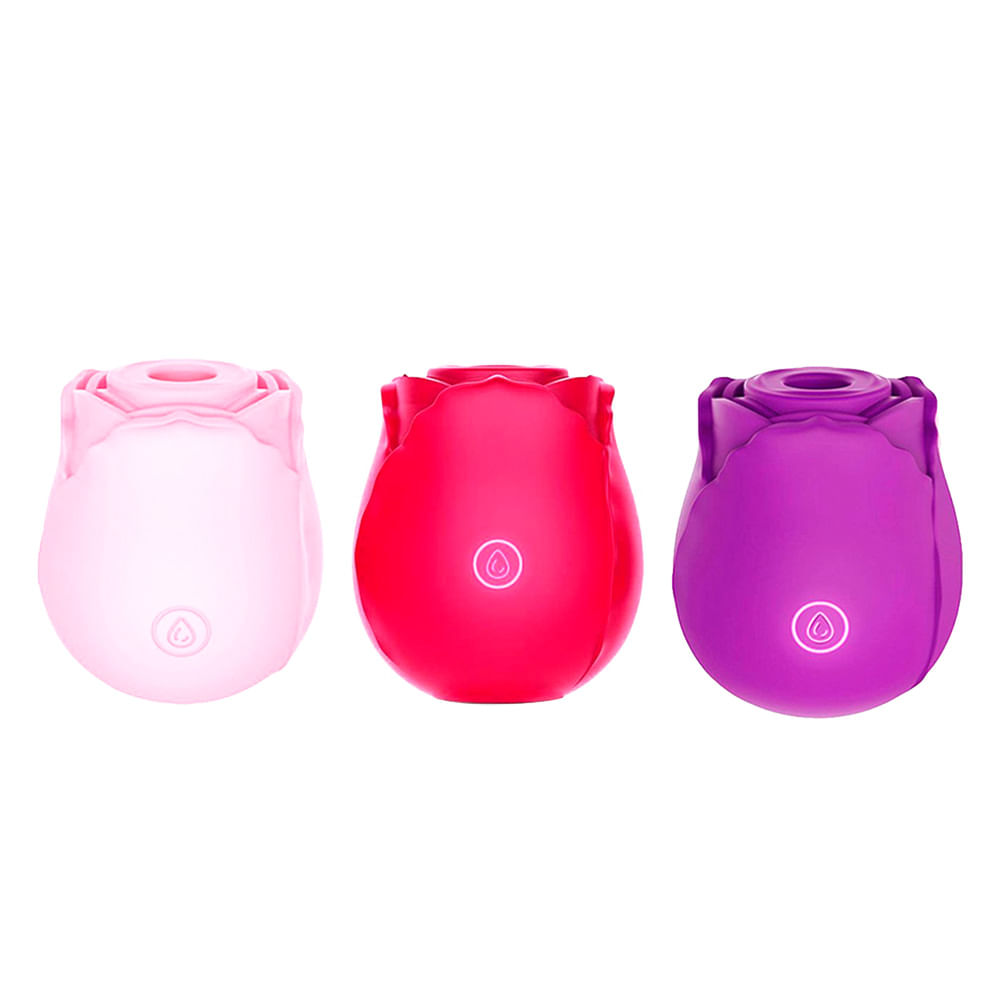 Estimulador de Clitóris em Formato de Rosa com 10 Modos de Pulsação Sexy Import