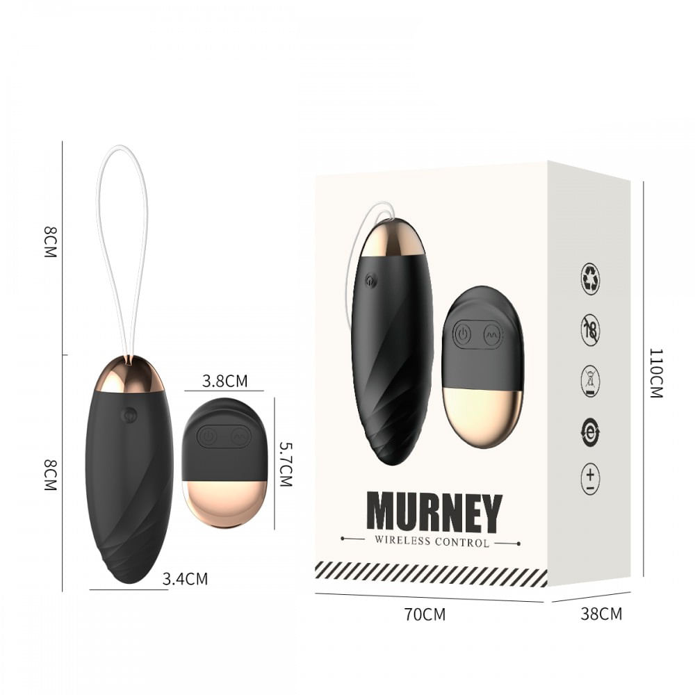 Murney Bullet com Controle Remoto e 10 Modos de Vibrações Recarregável Vip Mix