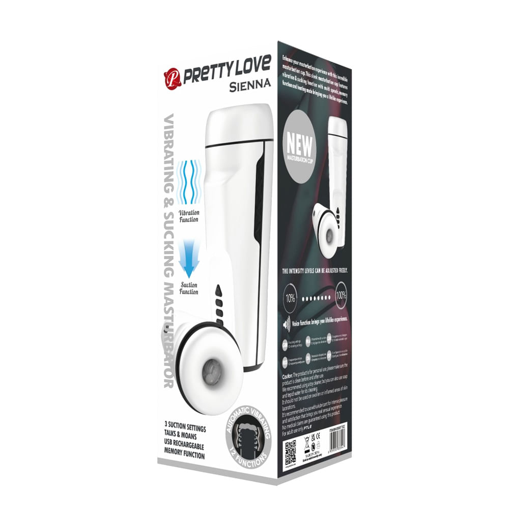 Pretty Love Sienna Masturbador Masculino Forma de Lanterna com 12 Modos de Vibração Vip Mix