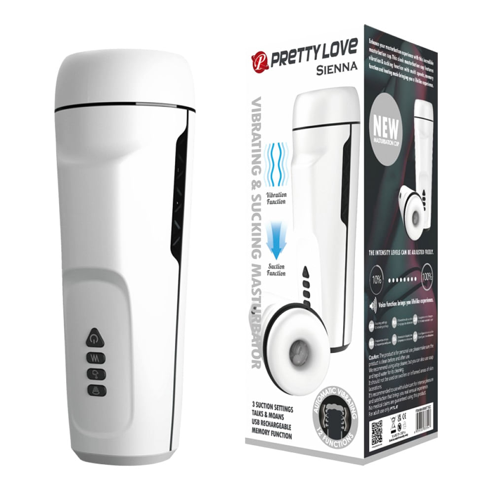 Pretty Love Sienna Masturbador Masculino Forma de Lanterna com 12 Modos de Vibração Vip Mix