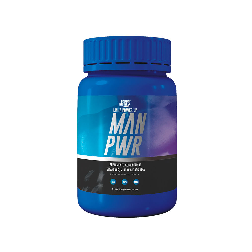Man PWR Suplemento Alimentar de Vitaminas, Minerais e Arginina Linha Power Up Pepper Blend Man PWR Suplemento Alimentar de Vitaminas, Minerais e Arginina Linha Power Up Pepper Blend