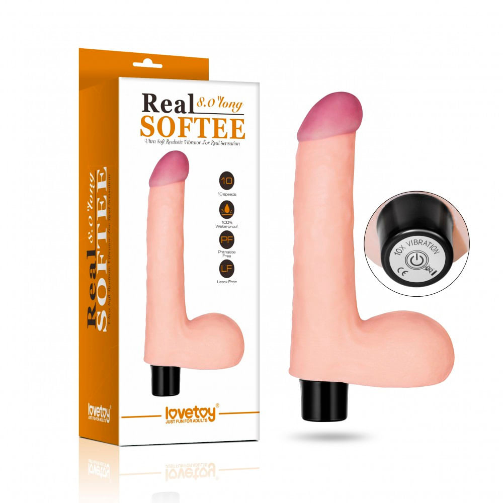 Lovetoy Real Softee Prótese Realística com 10 Modos de Vibrações 20,3 x 4 cm Vip Mix Lovetoy Real Softee Prótese Realística com 10 Modos de Vibrações 20,3 x 4 cm Vip Mix