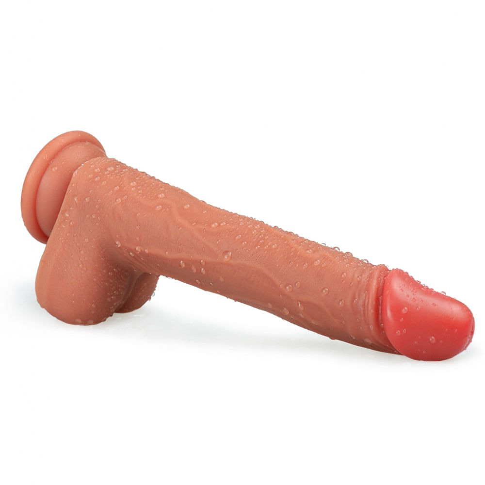 You Vibe Prótese Realística em Silicone com Ventosa e Escroto 22,5x4cm Vip Mix